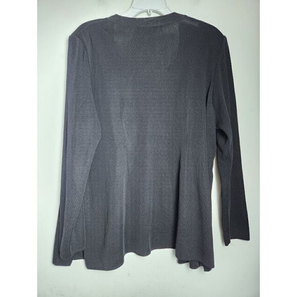 Exclusively Misook Women Black Knit Open Front Cardigan Jacket Size 1X - Picture 5 of 10